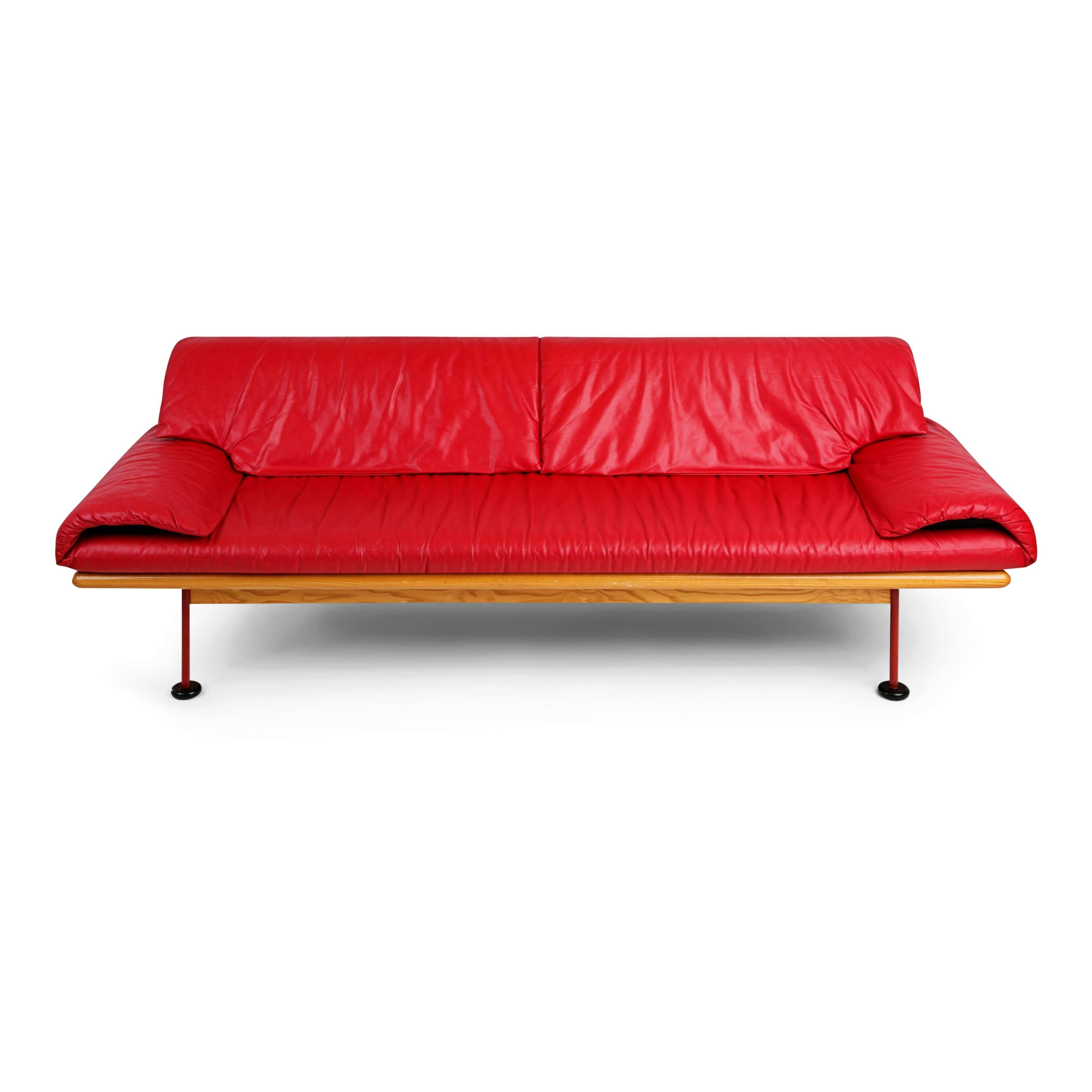 Sleekly designed postmodern sofa by Burkhard Vogtherr for Brayton International manufactured in 1984 as part of their 