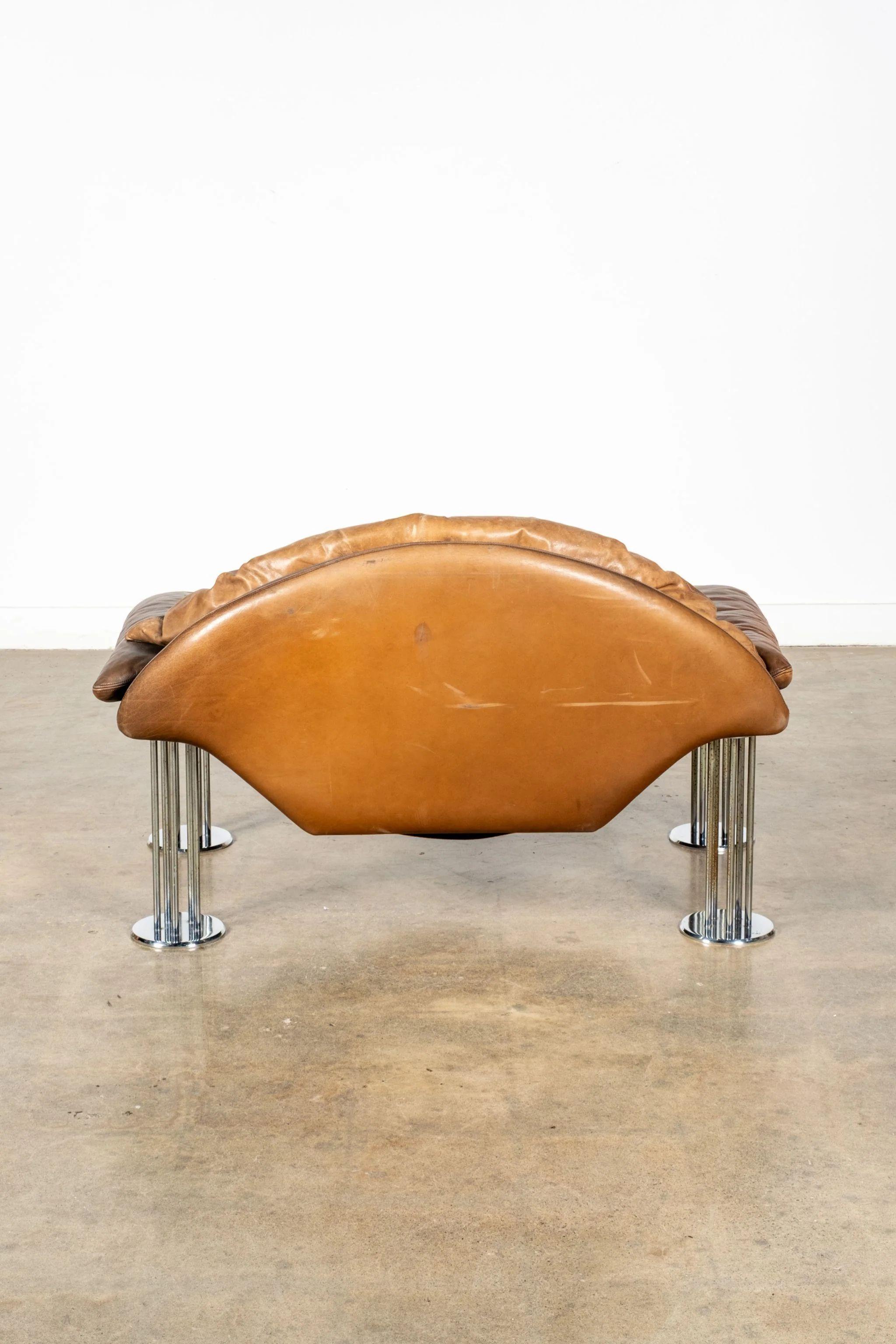 Late 20th Century Burkhard Vogtherr Leather Lounge Chair, 1980s