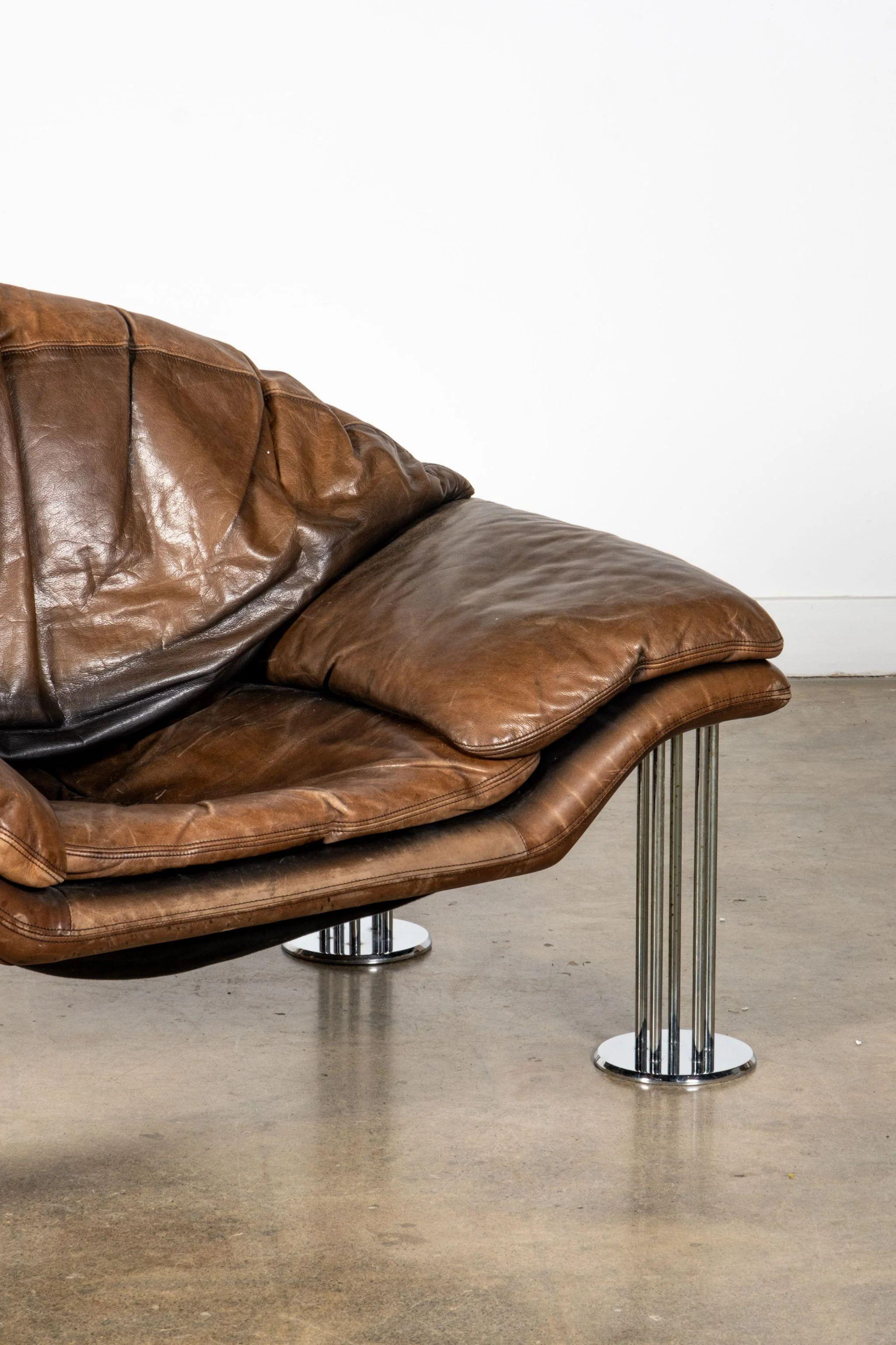 Burkhard Vogtherr Leather Lounge Chair, 1980s 2