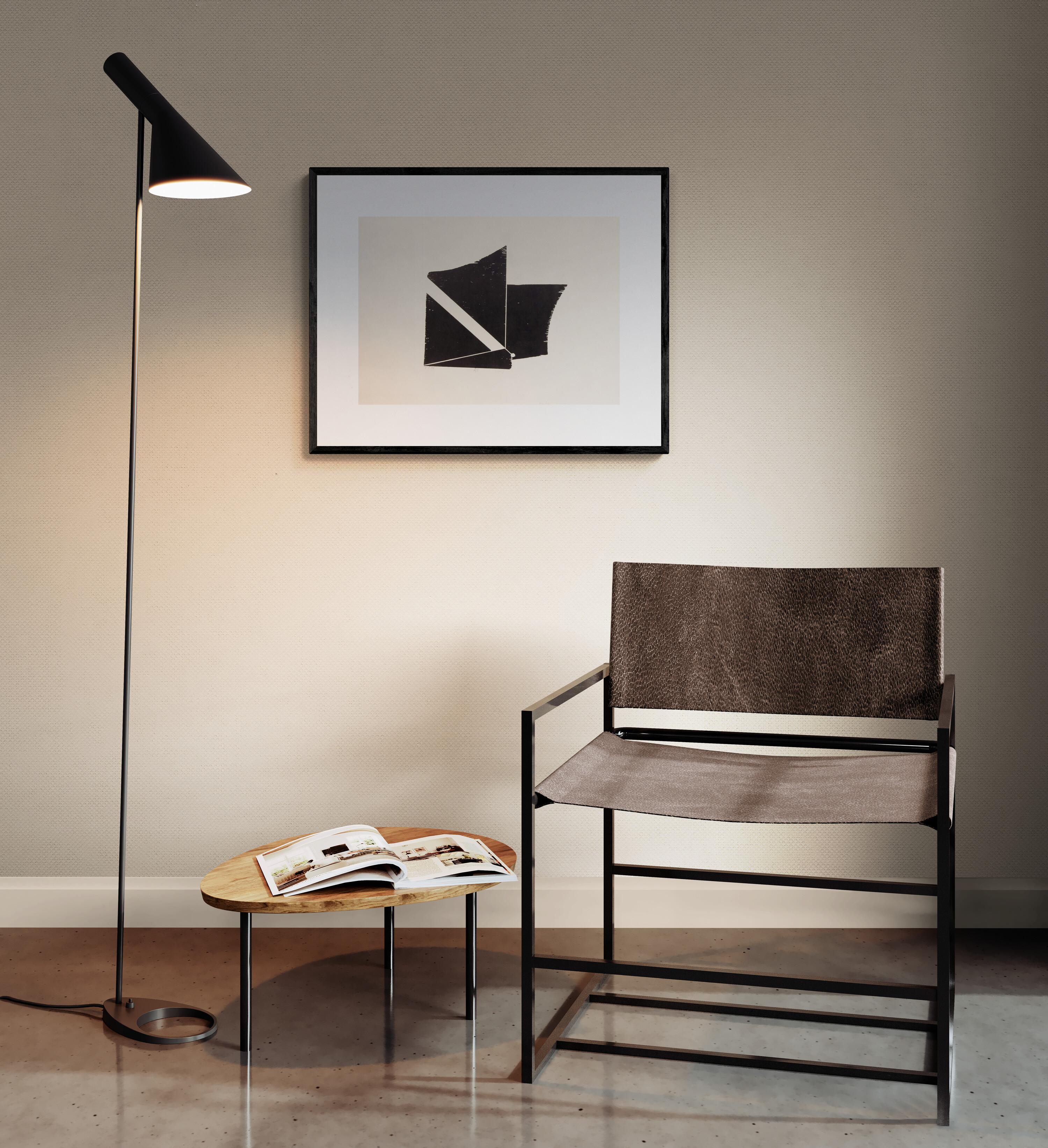 Berweg (astratto, moderno, paesaggio, bianco e nero, stampa a rilievo) - Print Moderno di Burkhart Beyerle