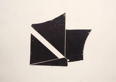 Berweg (astratto, moderno, paesaggio, bianco e nero, stampa a rilievo)