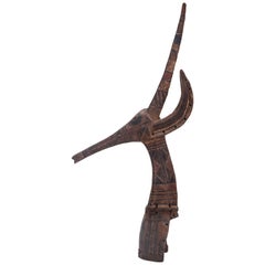 Burkina Faso Carved and Painted Wood Antelope Headpiece