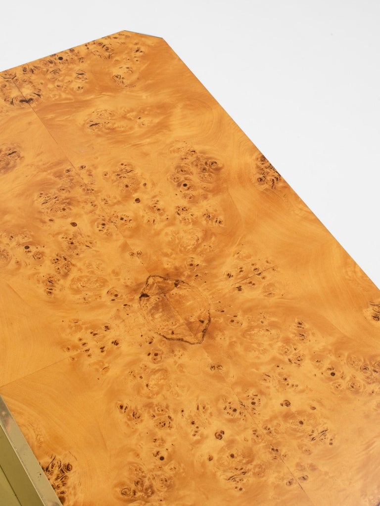Late 20th Century Burl 'Alveo' Coffee Table with Bar by Willy Rizzo for Mario Sabot, Italy 1970s