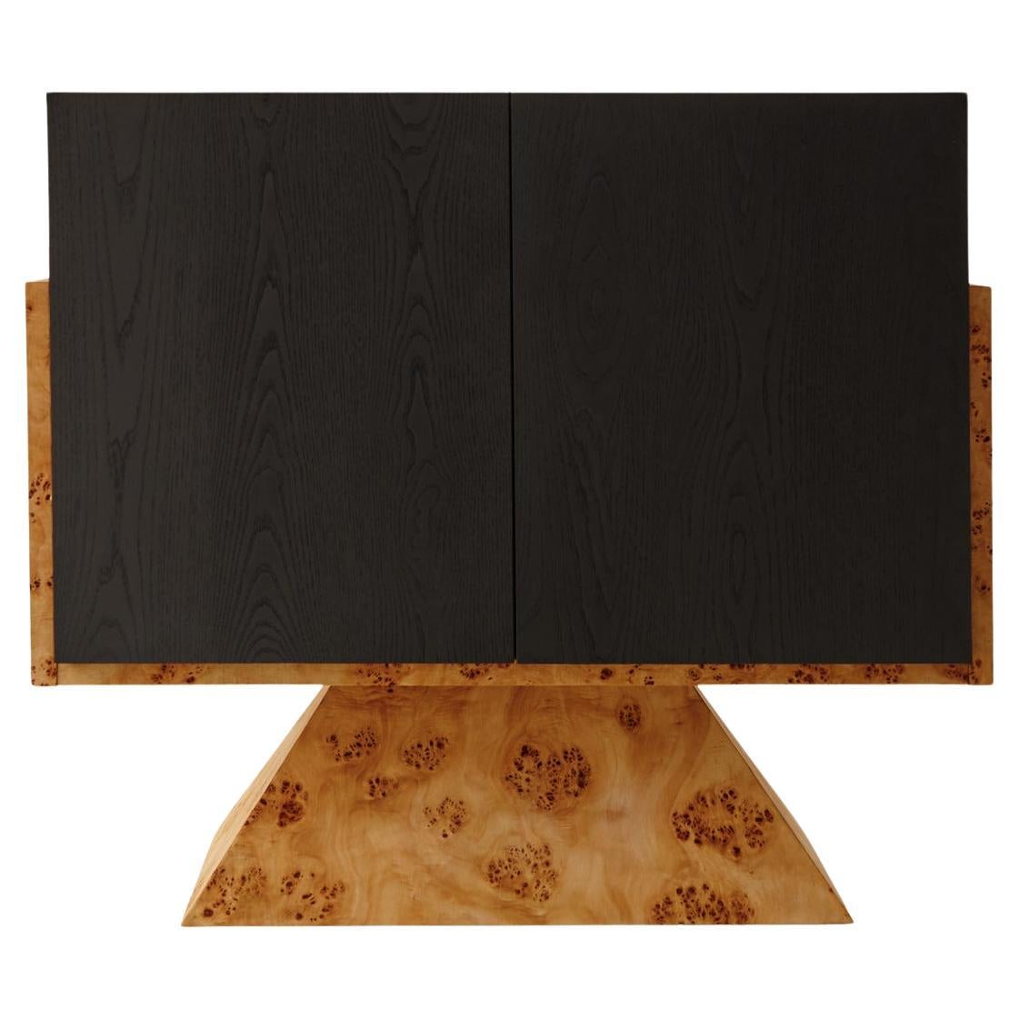 Burl and Blackened Ash Savoye Cabinet by Alexis and Ginger