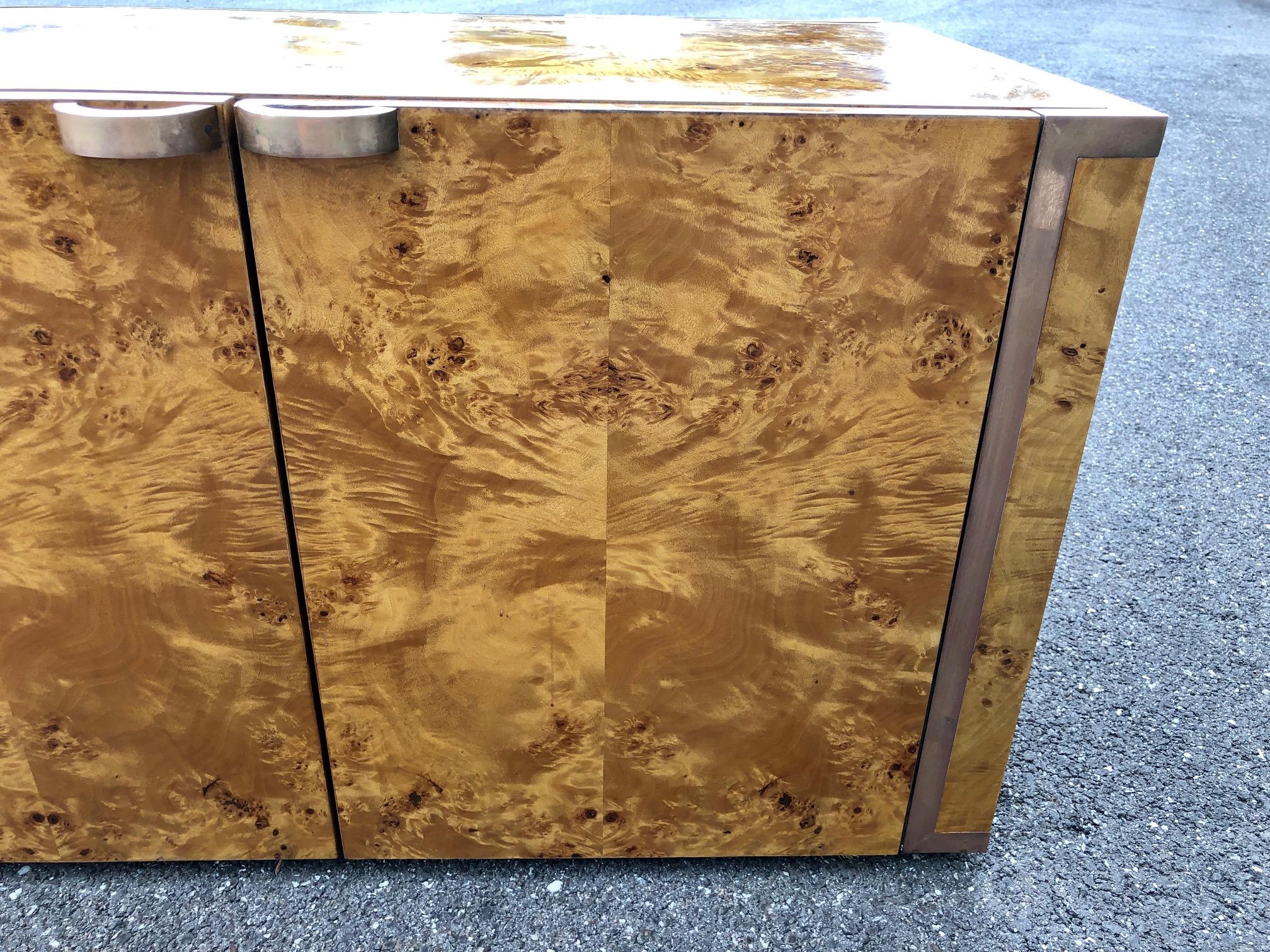 Burl and Brass Cabinet by JC Mahey for Roche Bobois 2