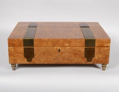 Burl and Brass Jewelry Box by Drexel