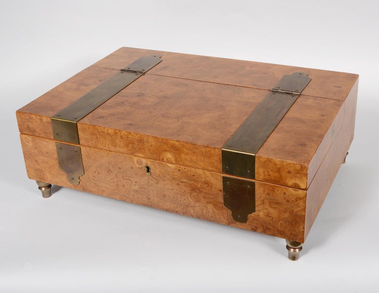 Burl and Brass Jewelry Box by Drexel at 1stDibs