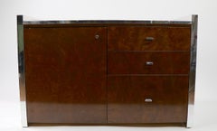 Burl and Chrome Cabinet by Ello