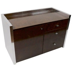 Burl and Chrome Cabinet by Ello