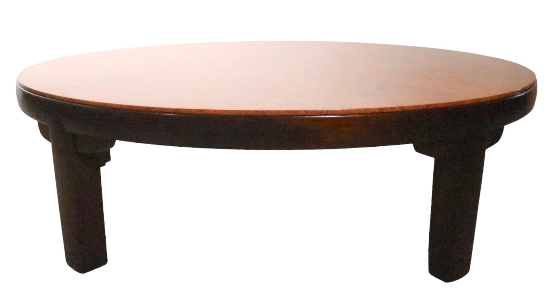 Burl and Walnut Coffee Table by Edward Wormley for Dunbar 5