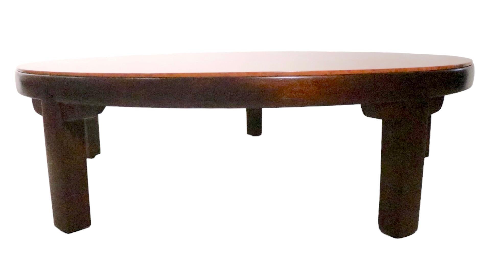 Burl and Walnut Coffee Table by Edward Wormley for Dunbar For Sale 1