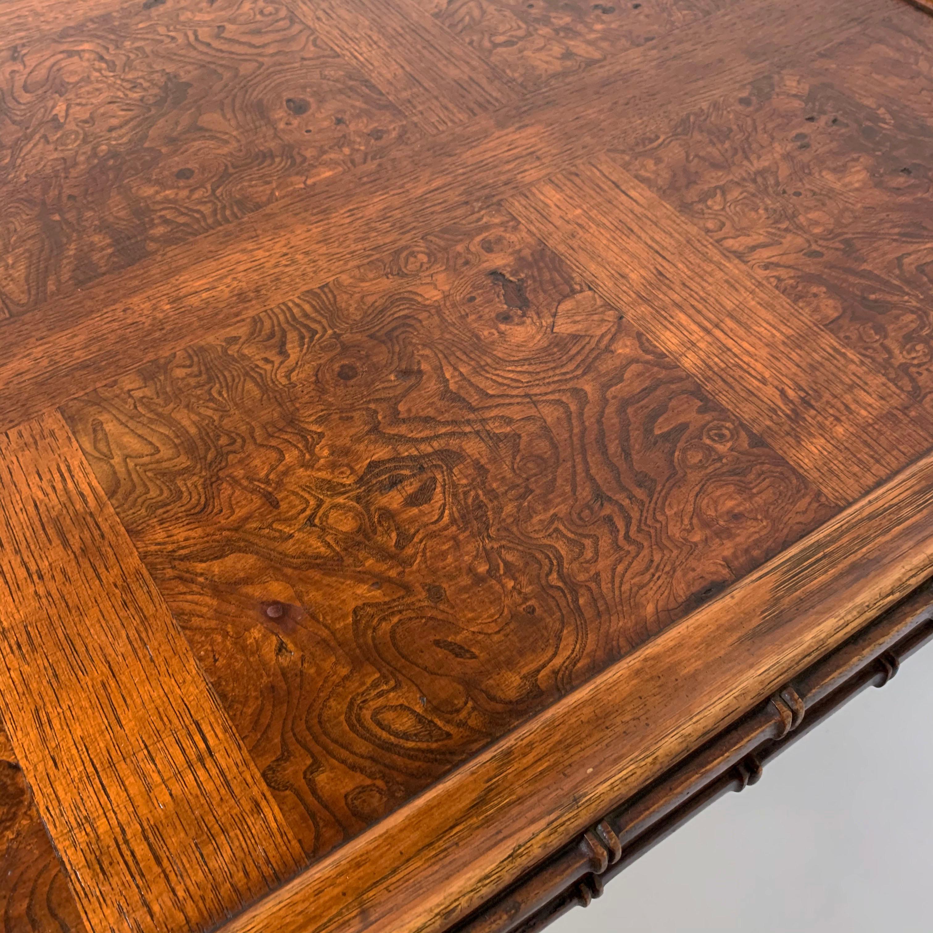 Burl and Walnut Coffee Table by Heritage Furniture, circa 1970s 1