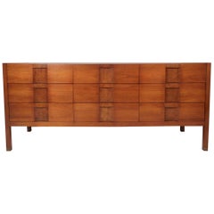 Burl and Walnut Dresser by Lane Furniture