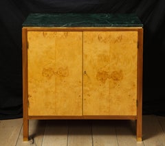 Burl and Walnut Edward Wormley for Dunbar Marble Cabinet