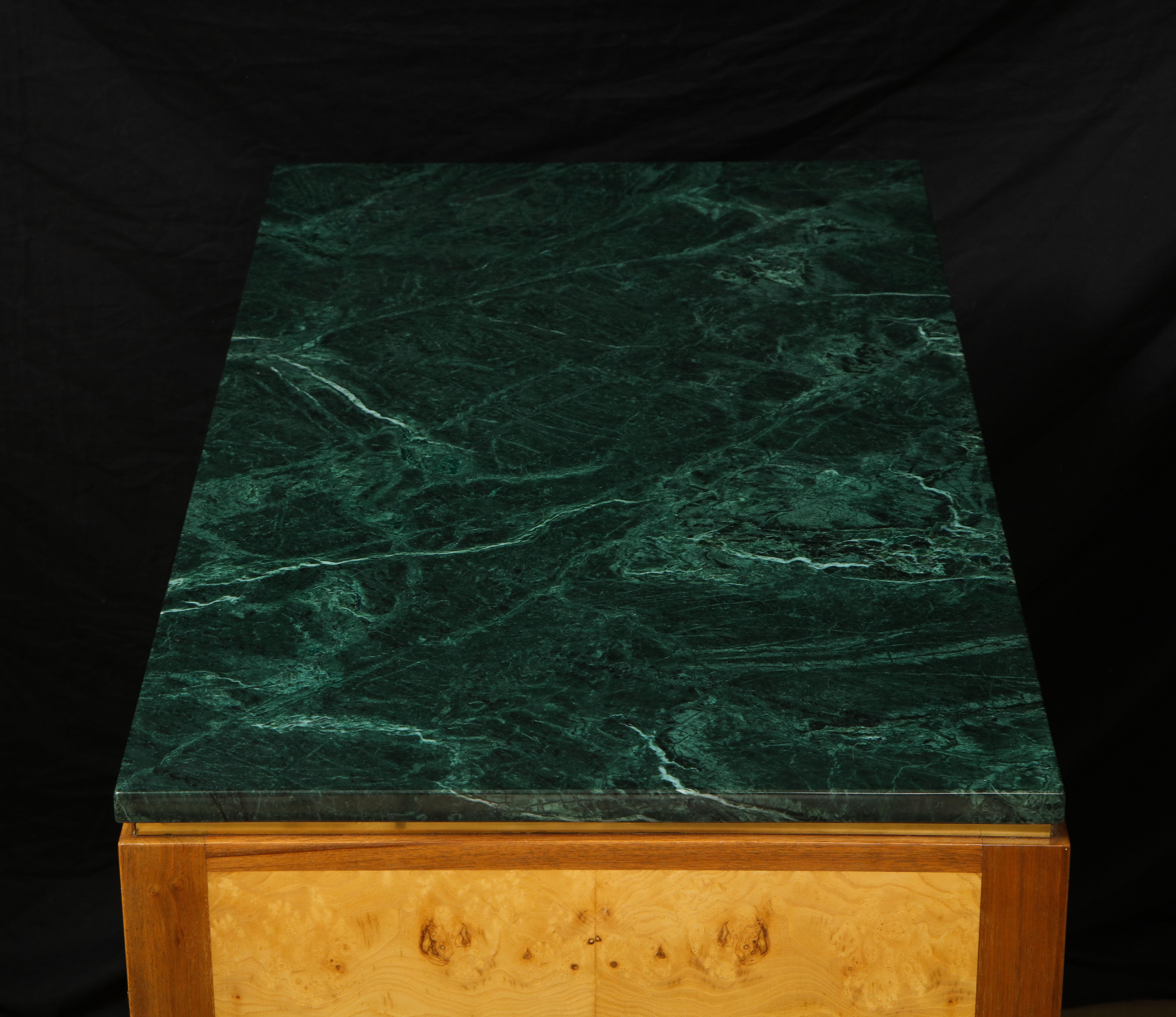 20th Century Burl and Walnut Marble Cabinet For Sale