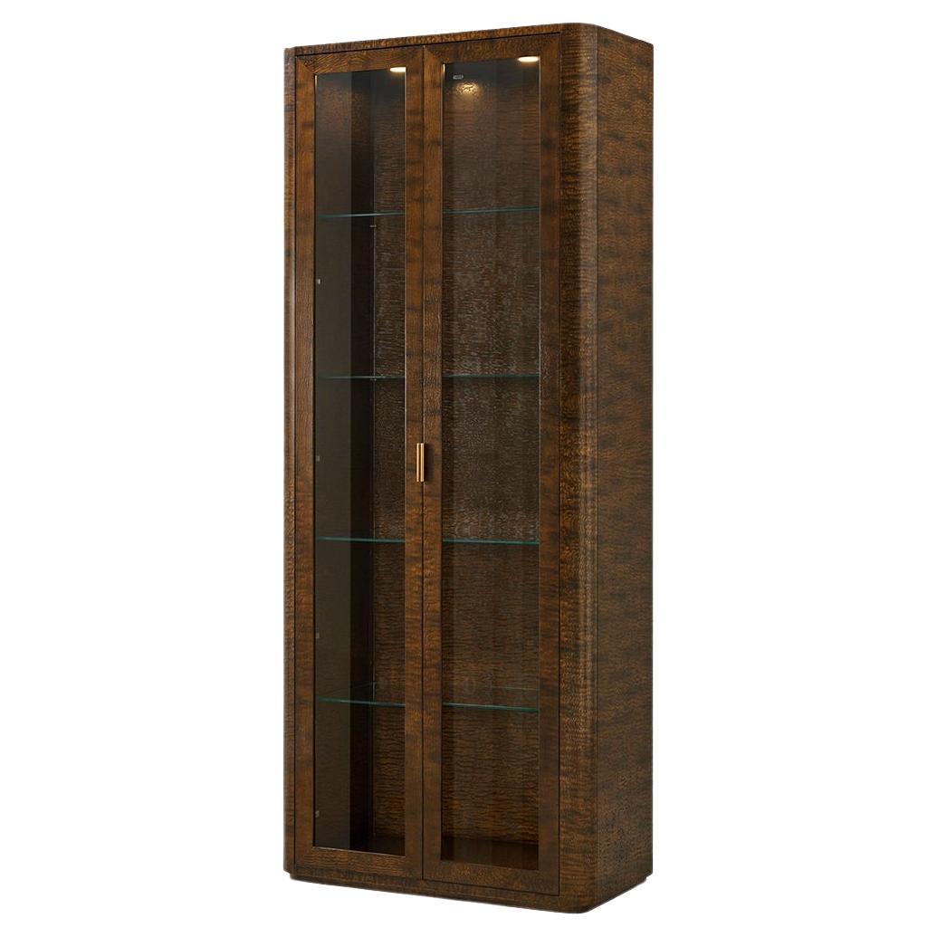 Burl Art Deco Curio Cabinet