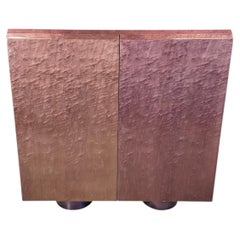Burl bar cabinet by Giovanni Offredi For Saporiti, 1970s