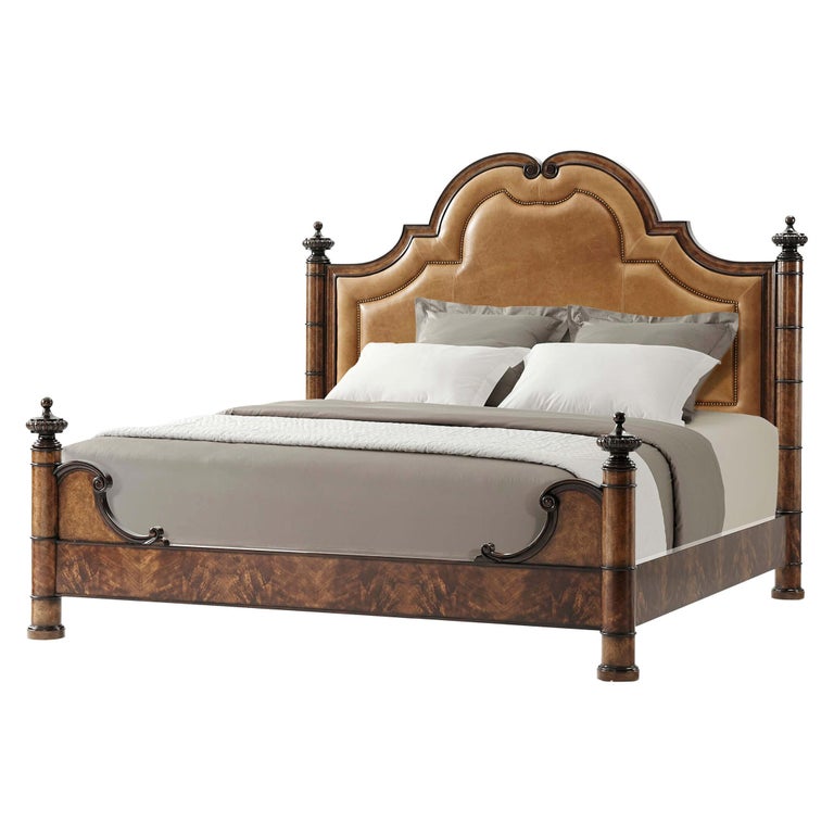 Burl Baroque Style King Size Bed For, Baroque King Bed