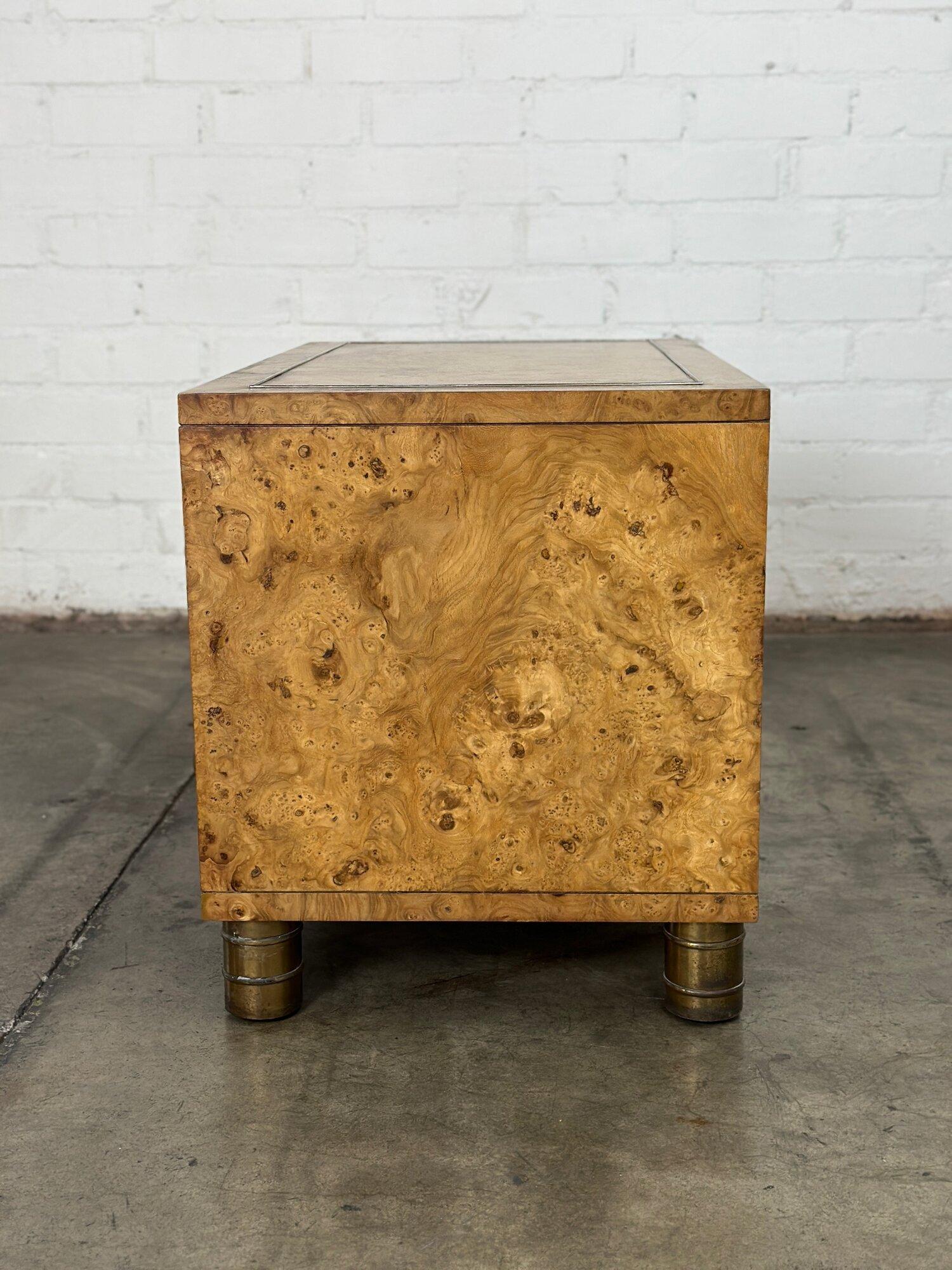 Burl & Brass Compact Chest of Drawers by Mastercraft 2