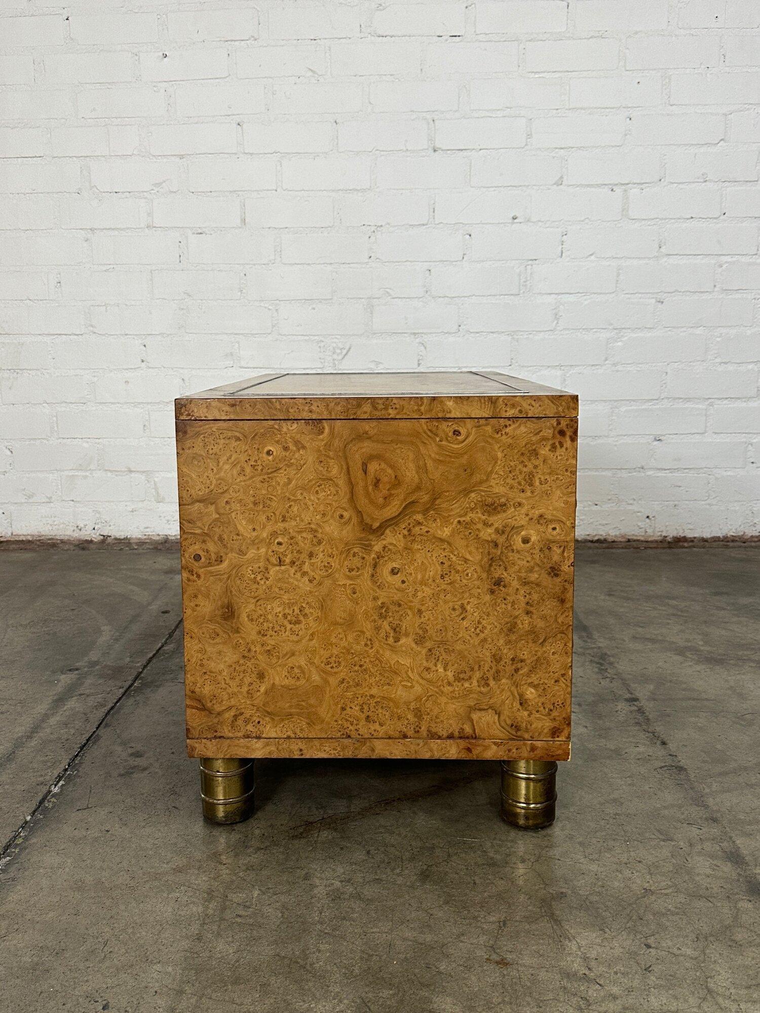 Burl & Brass Compact Chest of Drawers by Mastercraft 3