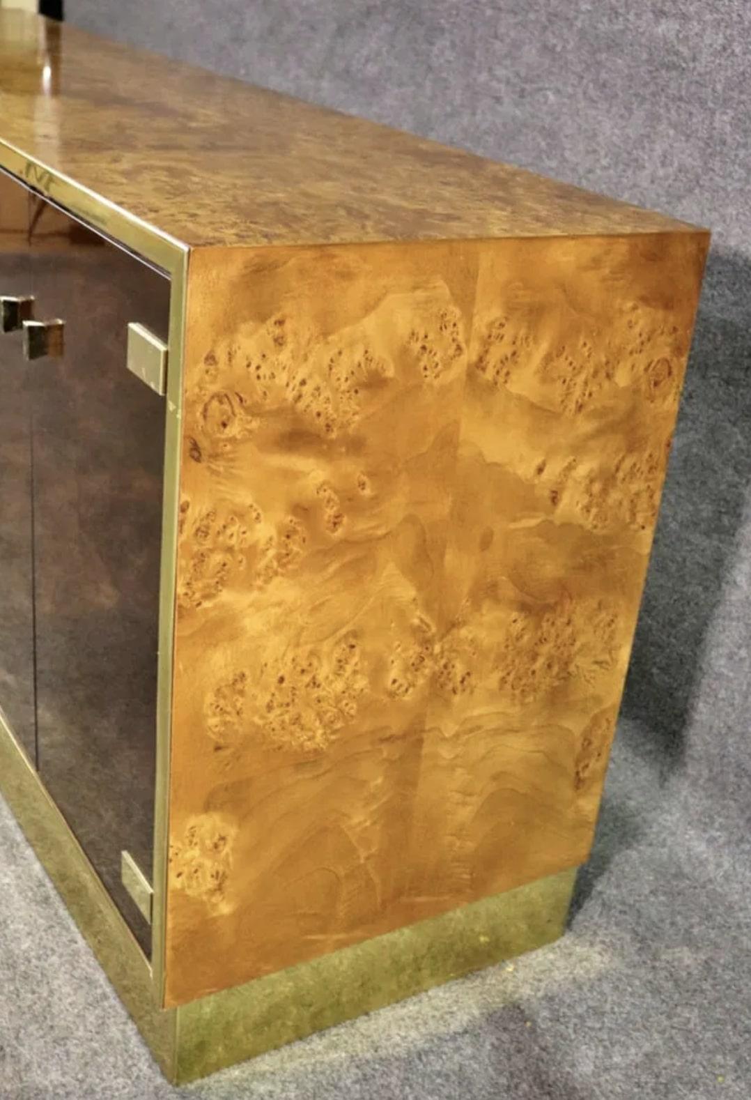 Burl & Brass Credenza by Founders For Sale 5