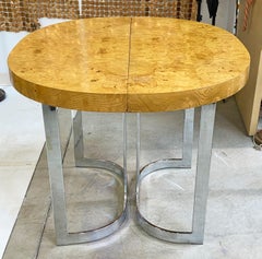 Burl & Chrome Dining Table by Milo Baughman for Lane