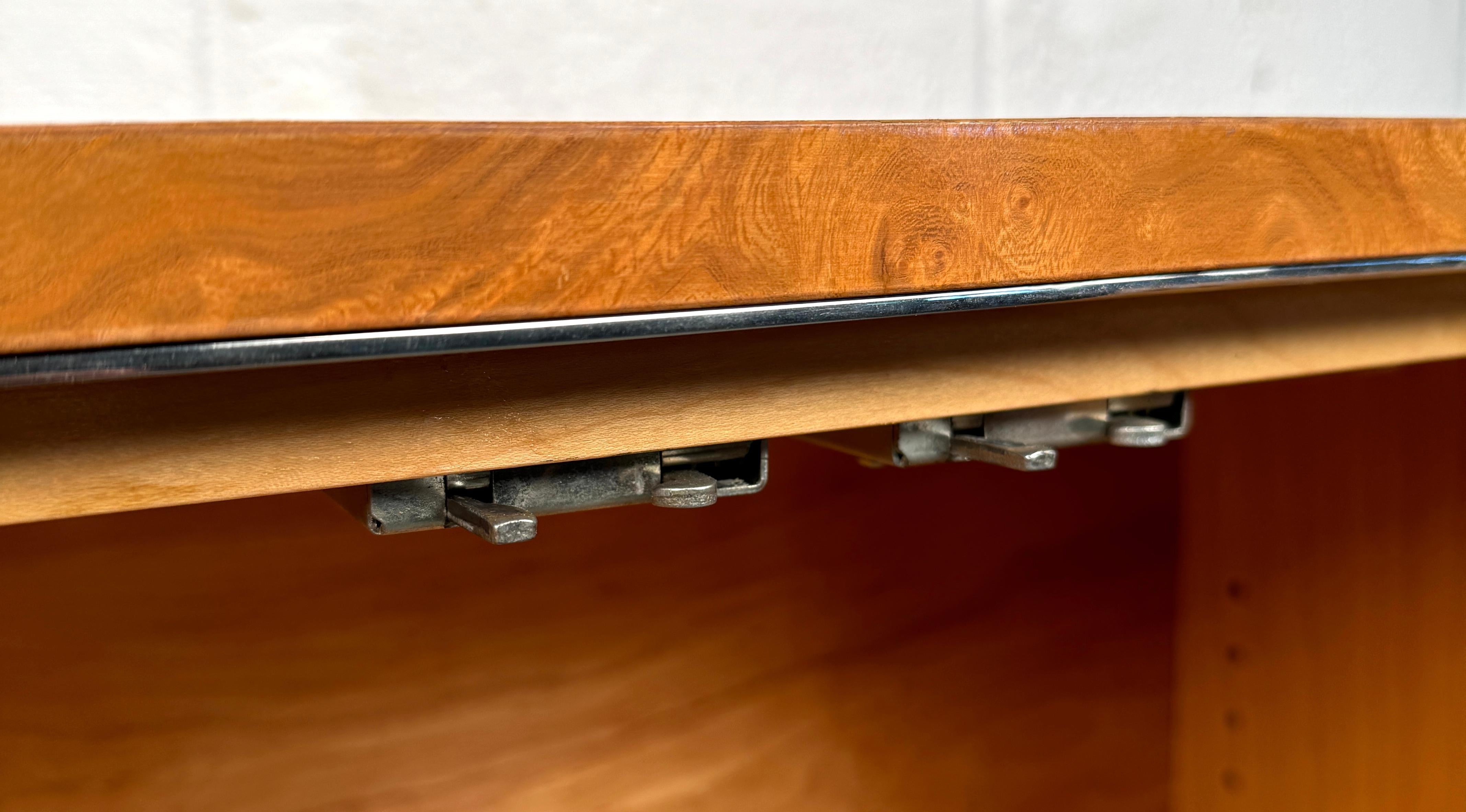 Mid-Century Modern Burl Console Table For Sale 5