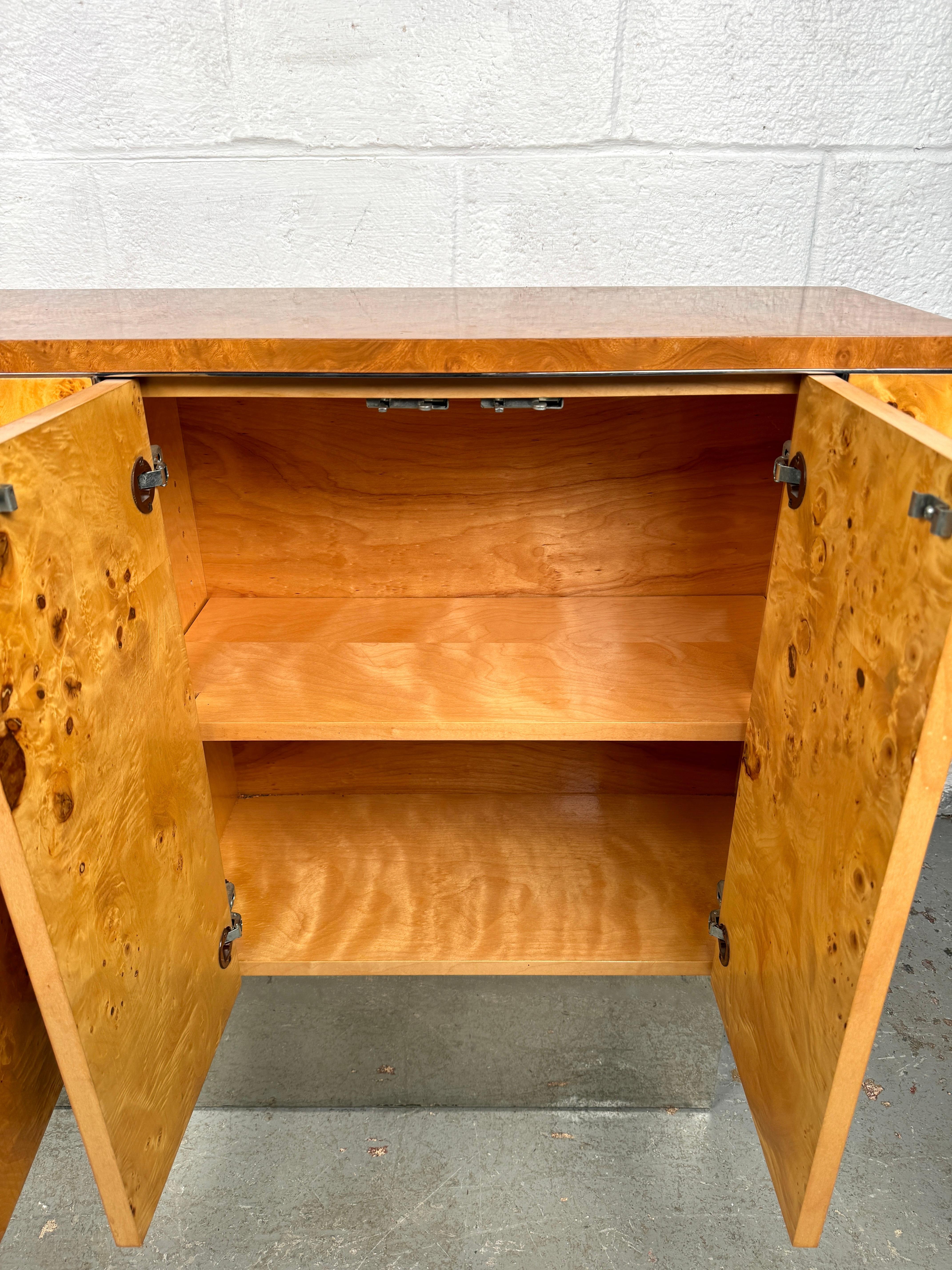 Mid-Century Modern Burl Console Table For Sale 6