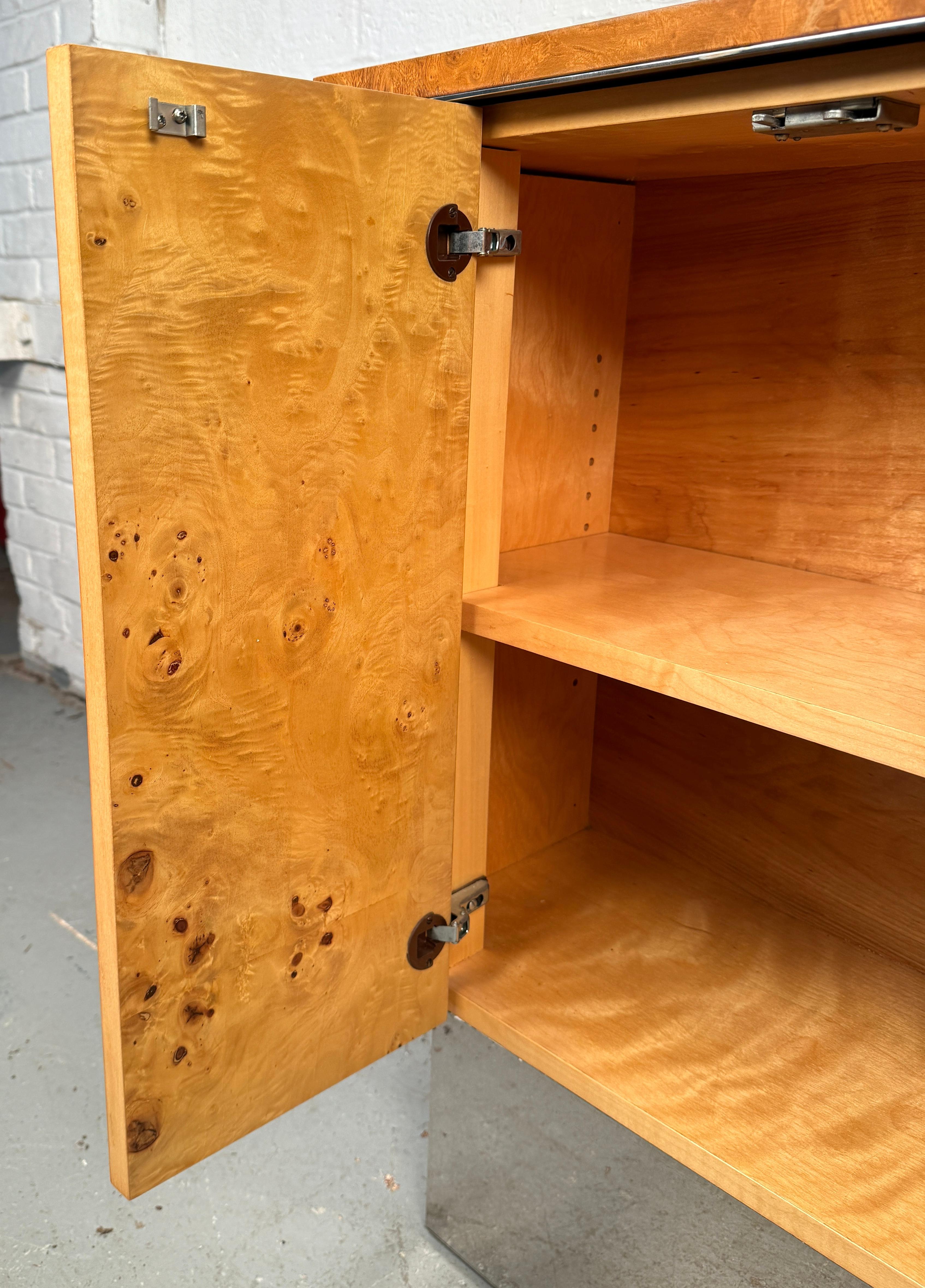 Mid-Century Modern Burl Console Table For Sale 7