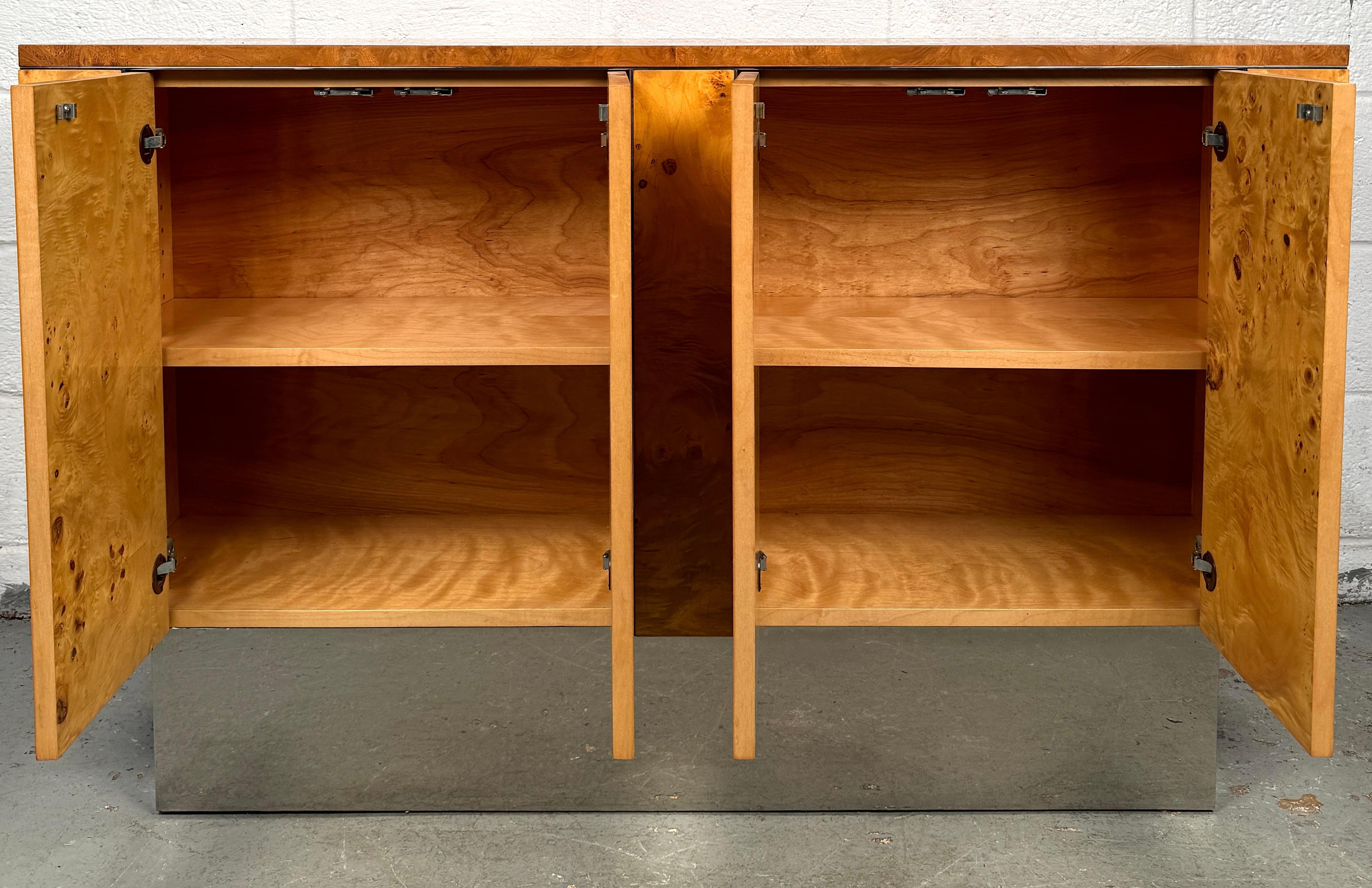 Mid-Century Modern Burl Console Table For Sale 8
