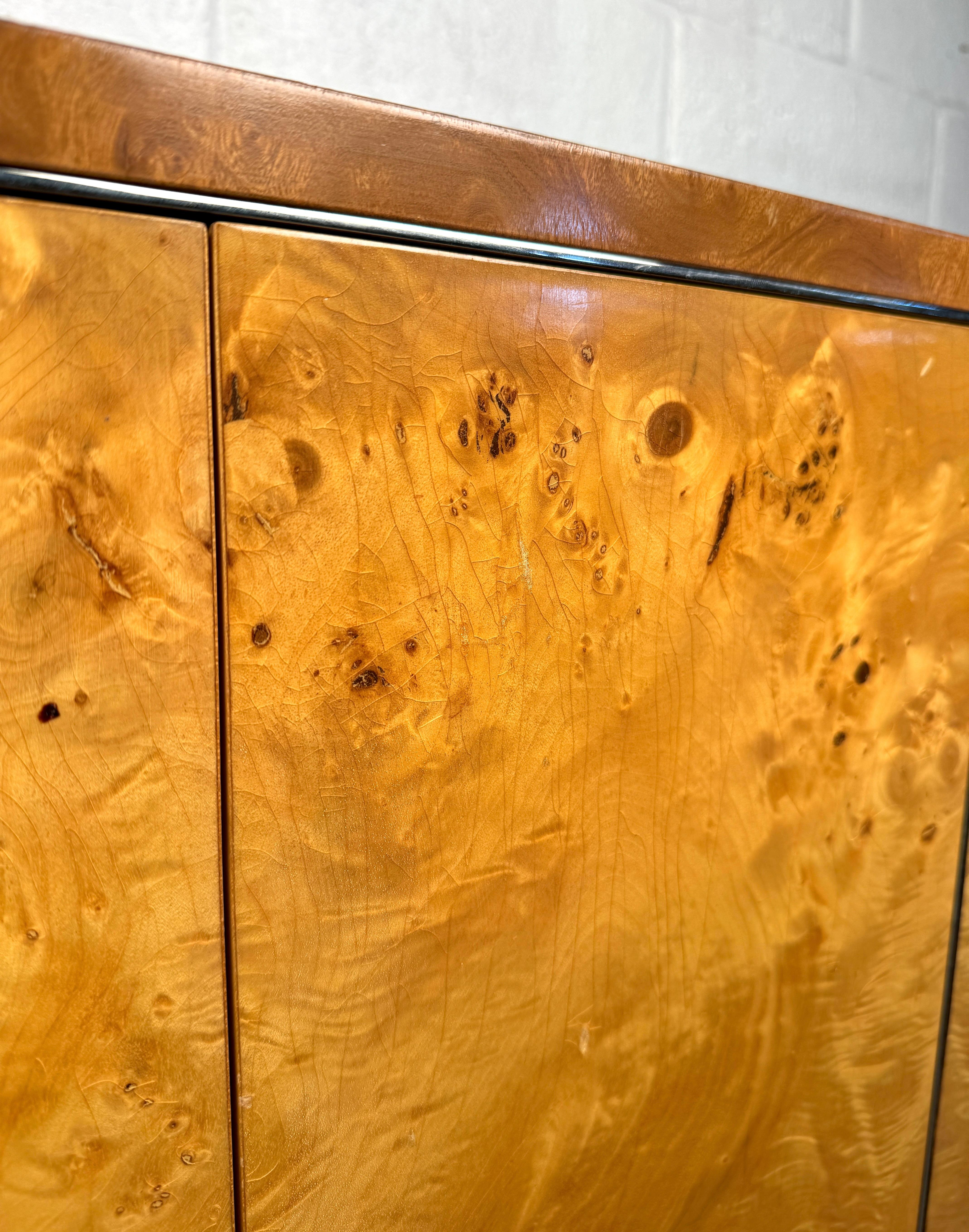 Mid-Century Modern Burl Console Table For Sale 9