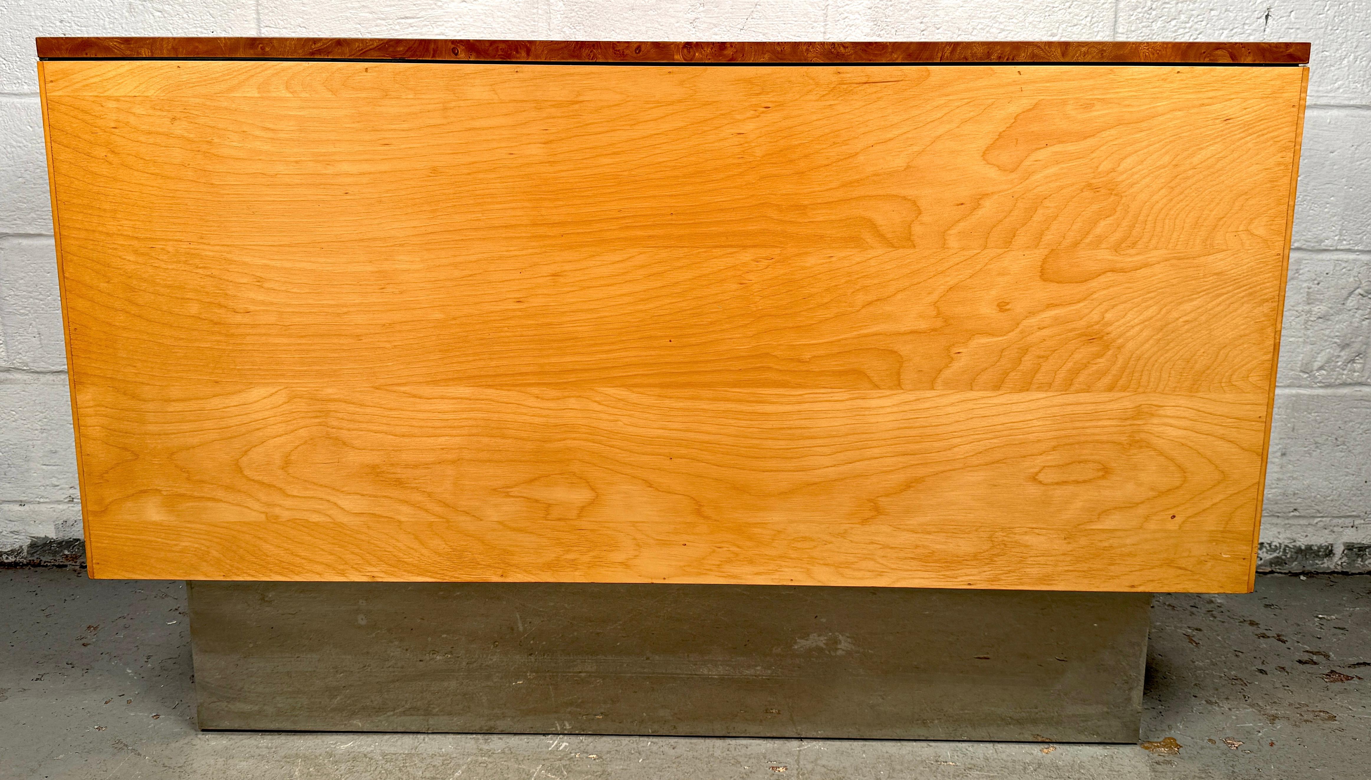 Mid-Century Modern Burl Console Table For Sale 1
