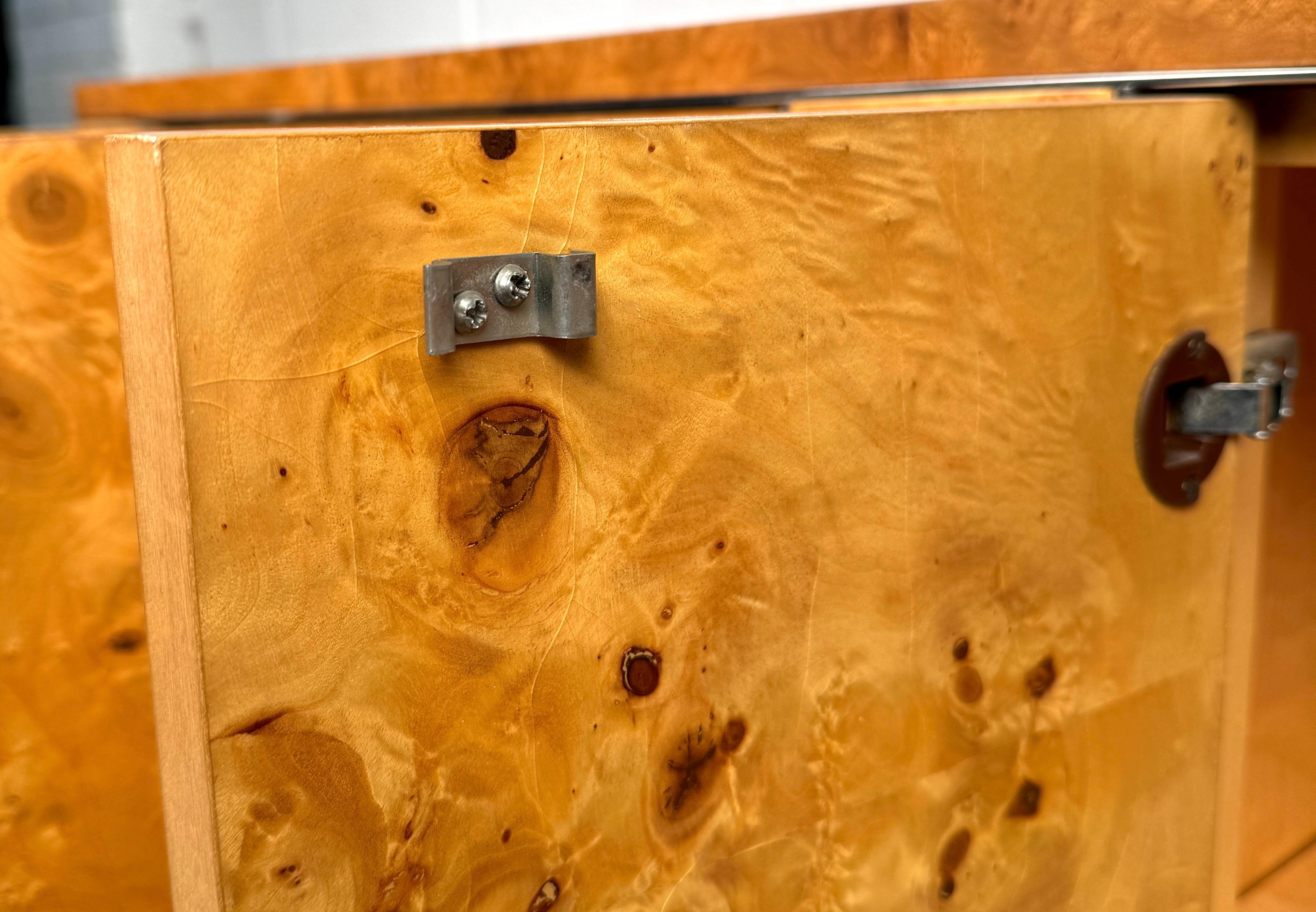 Mid-Century Modern Burl Console Table For Sale 2