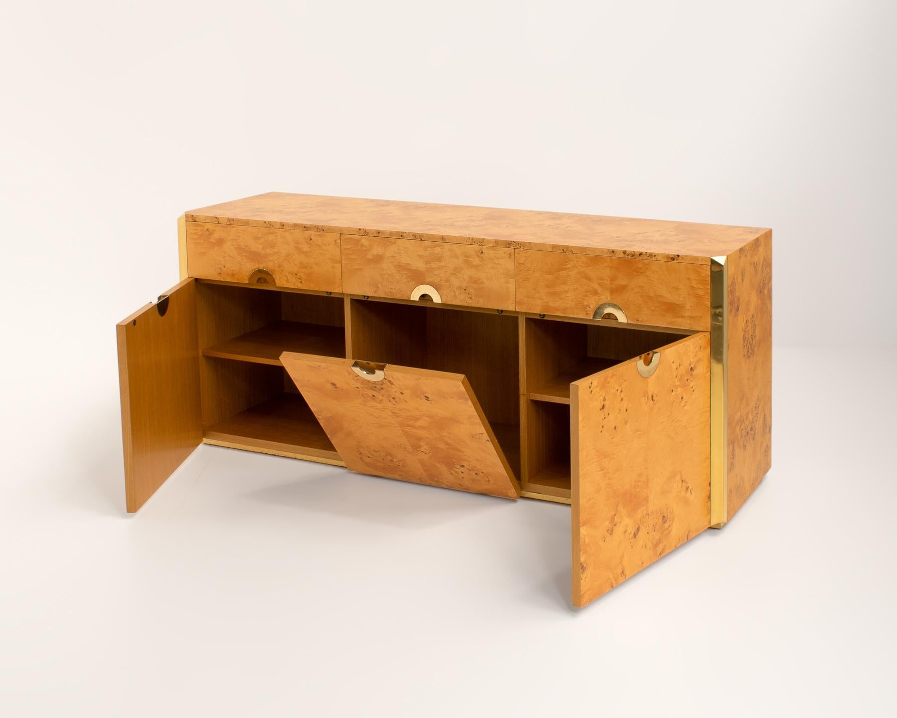 Burl Credenza by Willy Rizzo for Mario Sabot, Italy, 1970s 4