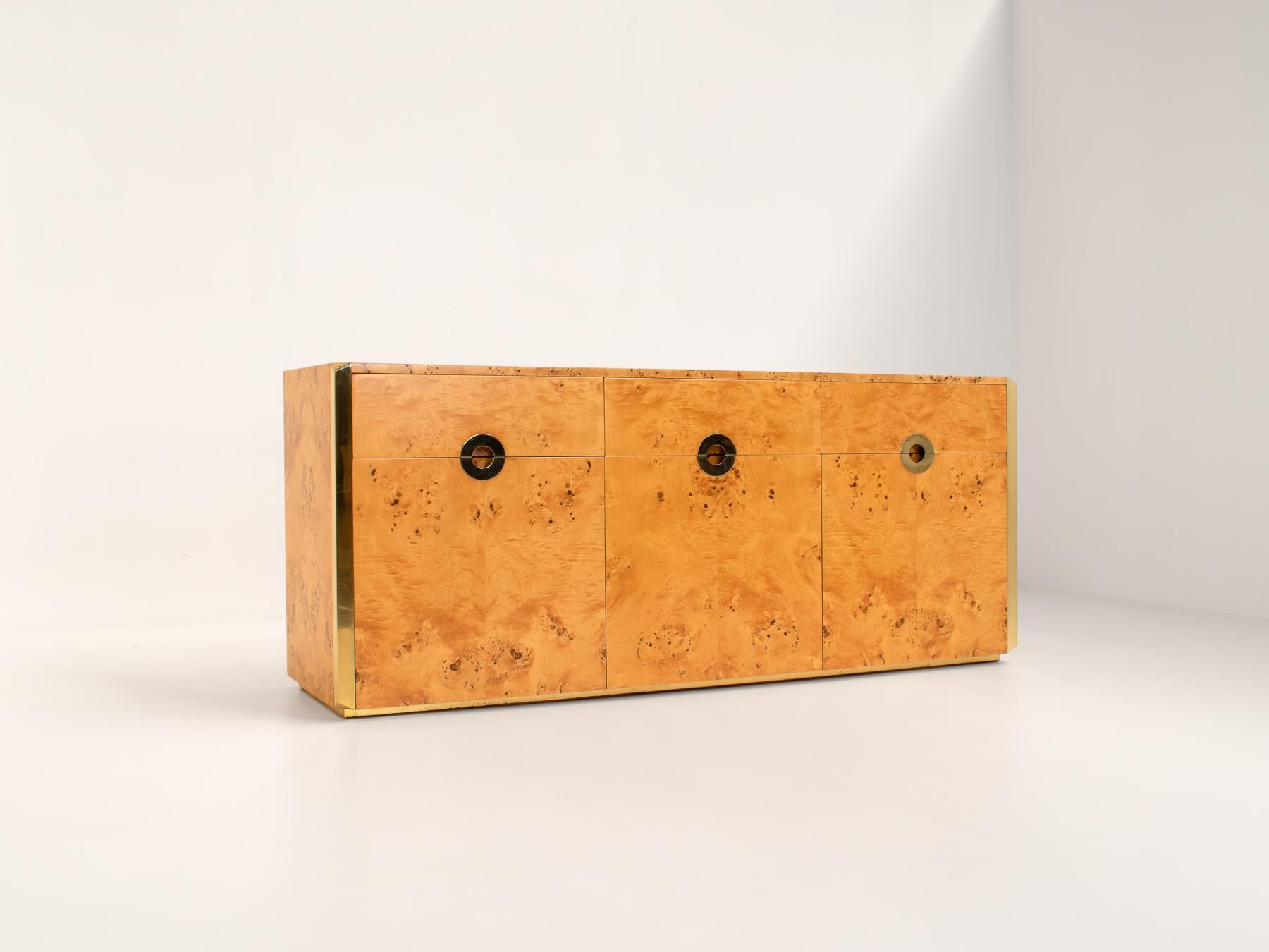 Burl Credenza by Willy Rizzo for Mario Sabot, Italy, 1970s 5