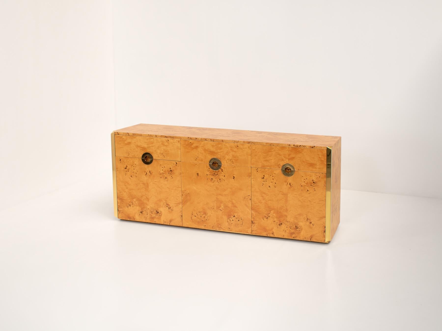 Burl Credenza by Willy Rizzo for Mario Sabot, Italy, 1970s 1