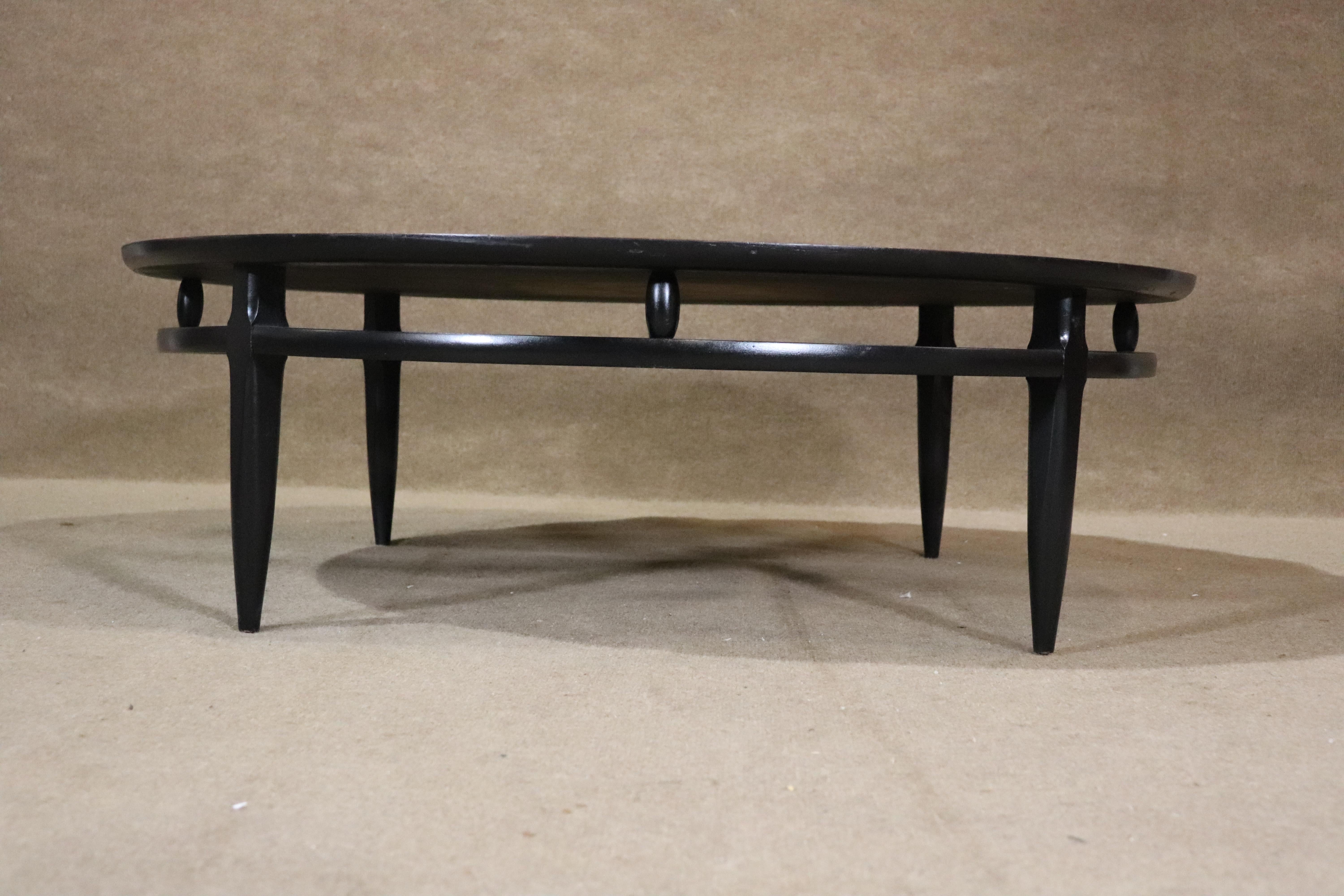 20th Century Burl & Ebonized Coffee Table by Lane Furniture For Sale