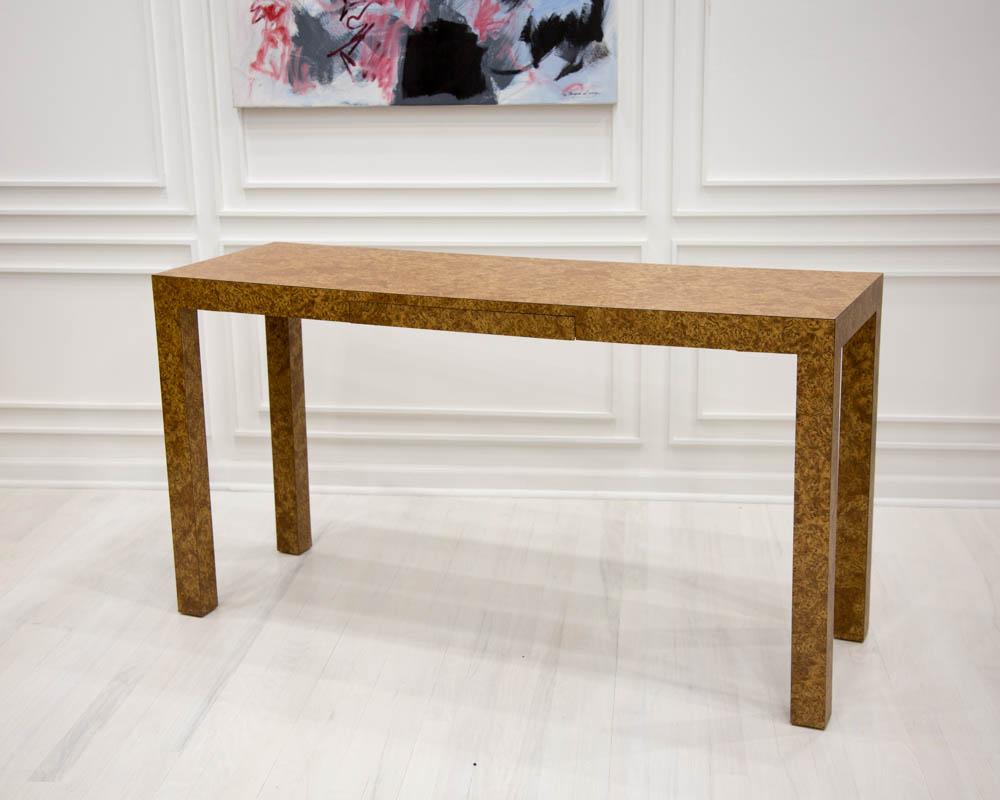 Burl Effect Console Table with Drawer 4