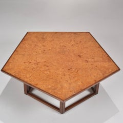 Burl Elm Pentagonal Coffee Table by Edward Wormley for Dunbar
