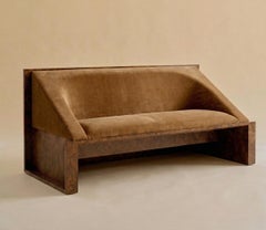 Burl-Framed Perception Bench or Loveseat by Known Work w/Customizable Fabric