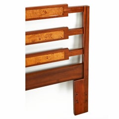 Burl Inlay Walnut Queen Headboard Bed by Daniel Jones Inc. of New York