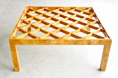 Burl Italian Lattice Modern Coffee Table Ponti Style
