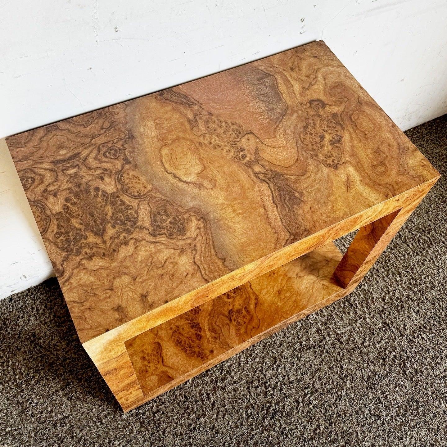 Burl Laminate Cubic Side Table 1