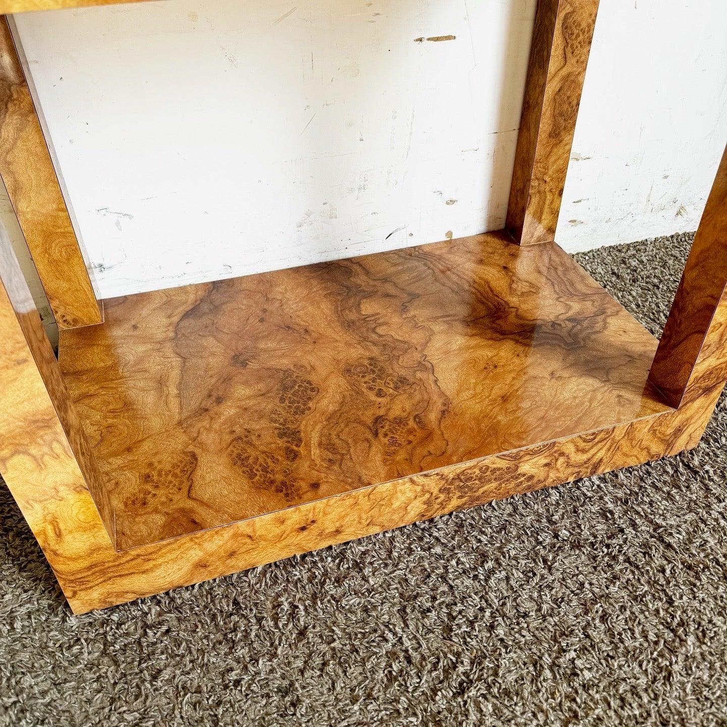 Burl Laminate Cubic Side Table 2