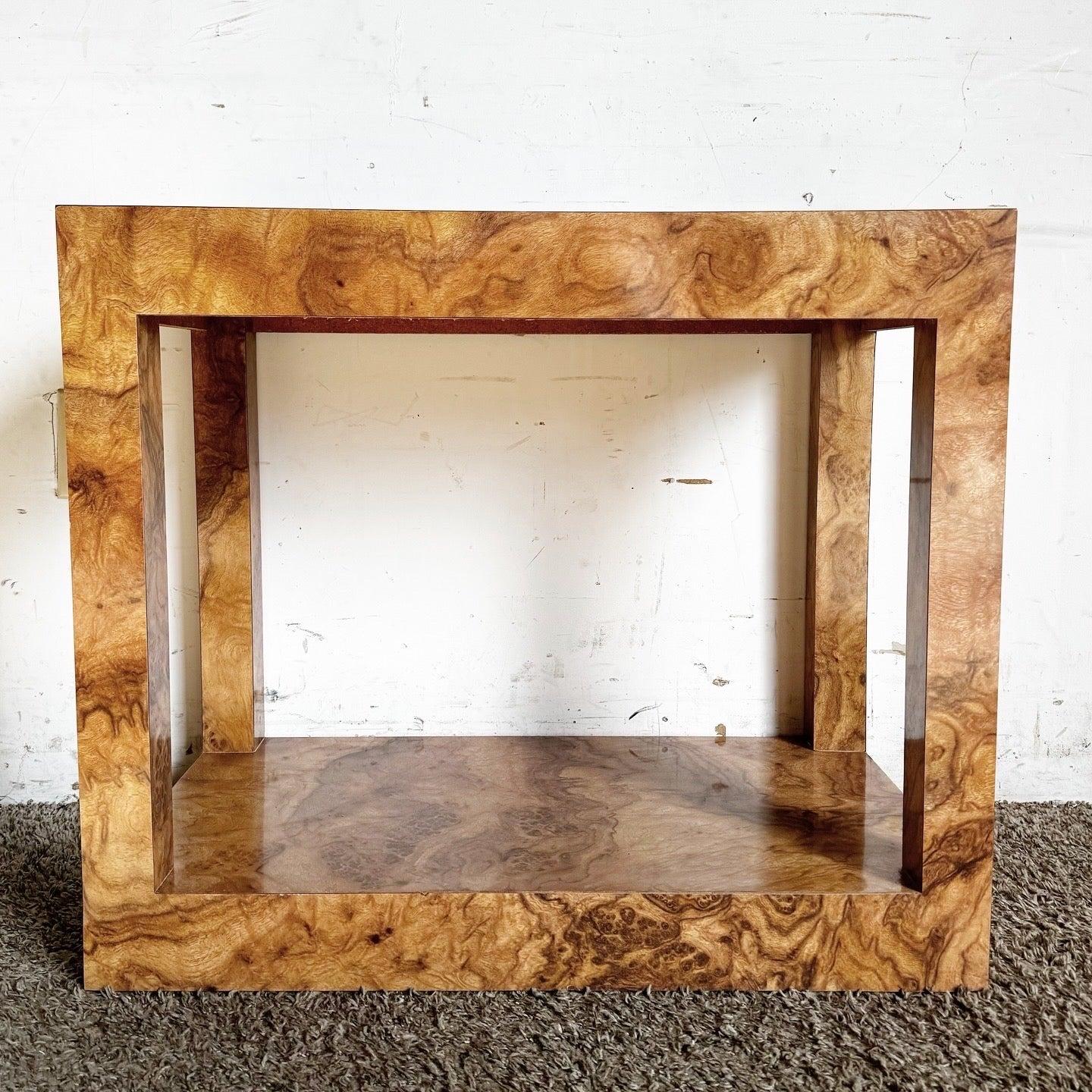 Burl Laminate Cubic Side Table 3