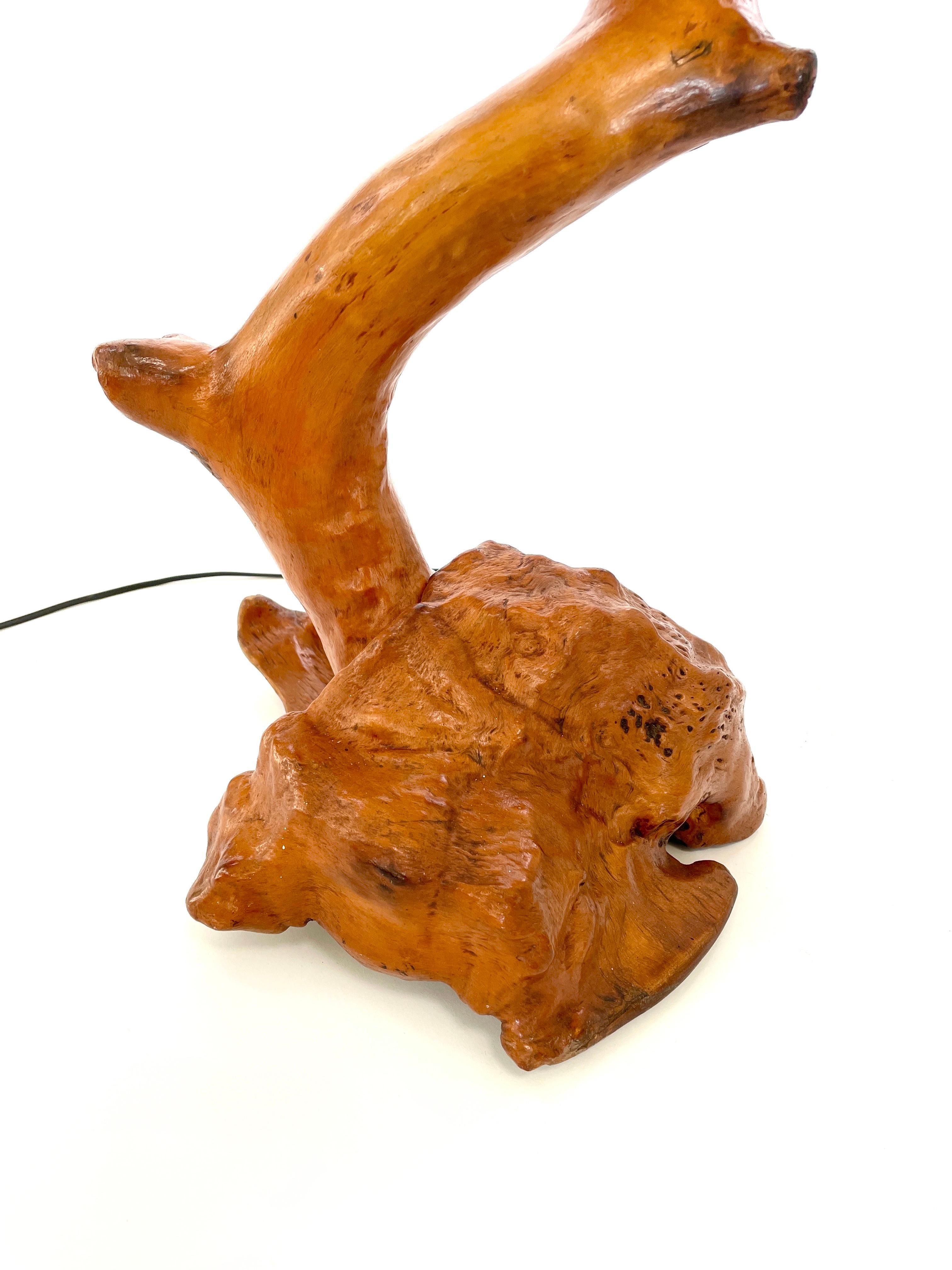 Mid-20th Century Burl Lamp by Finnish Artistic Craftsman, Finland, 1930s For Sale