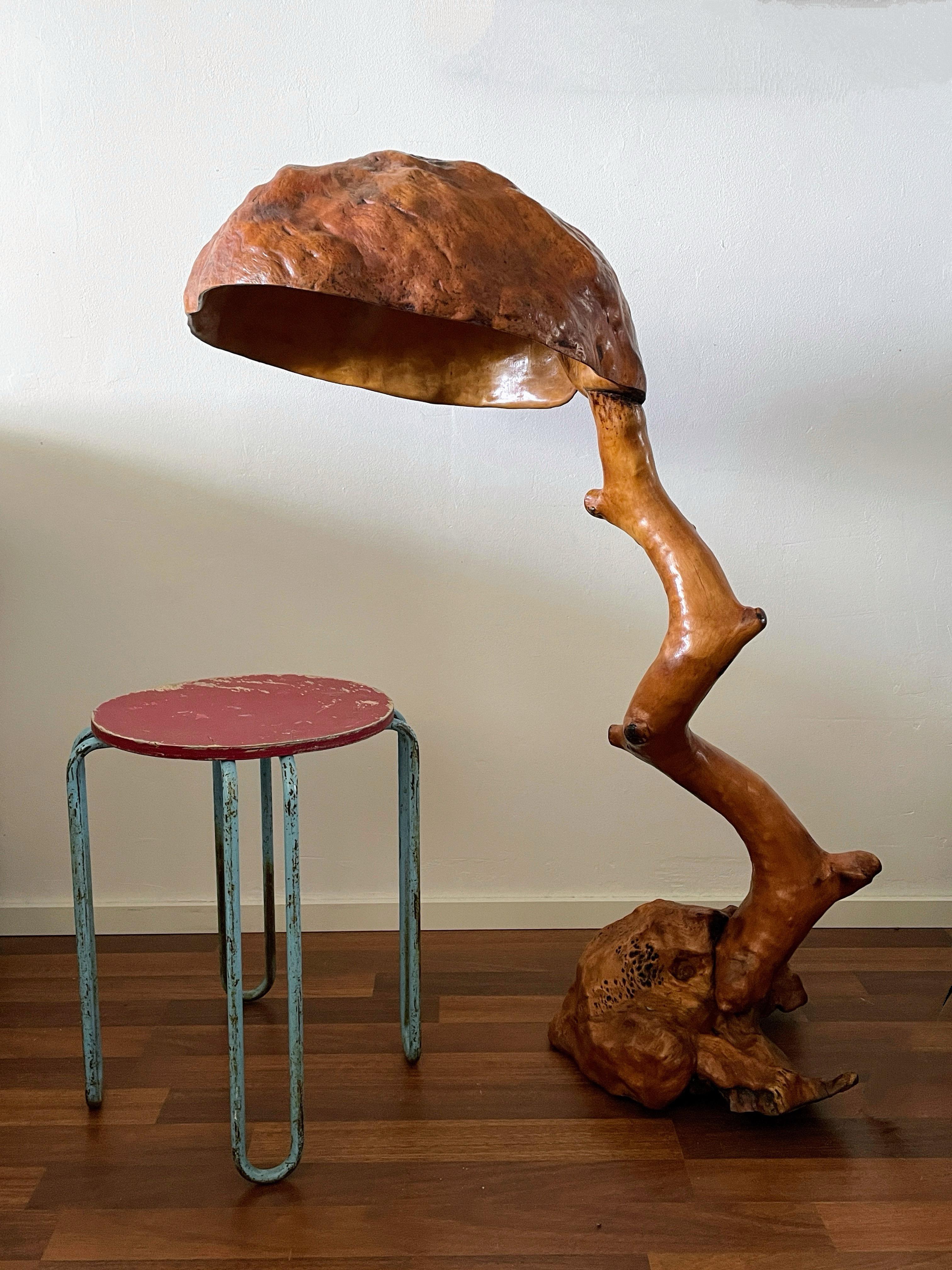 Burl Lamp by Finnish Artistic Craftsman, Finland, 1930s For Sale 2