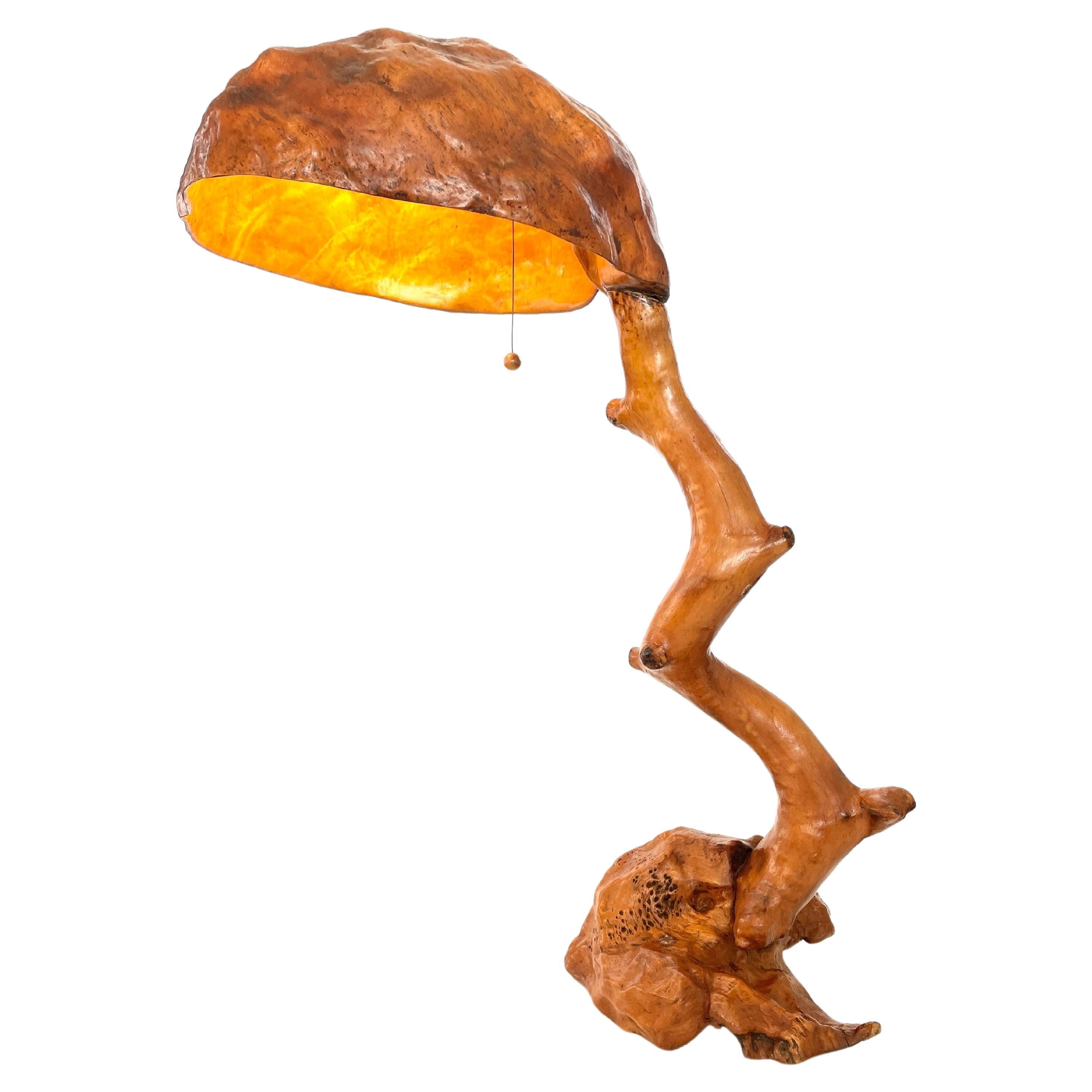 Burl Lamp by Finnish Artistic Craftsman, Finland, 1930s For Sale