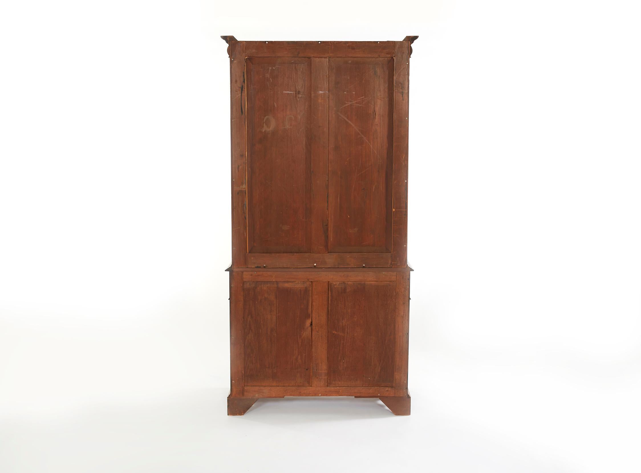 Burl Mahogany Two Part Hutch / Cabinet 6