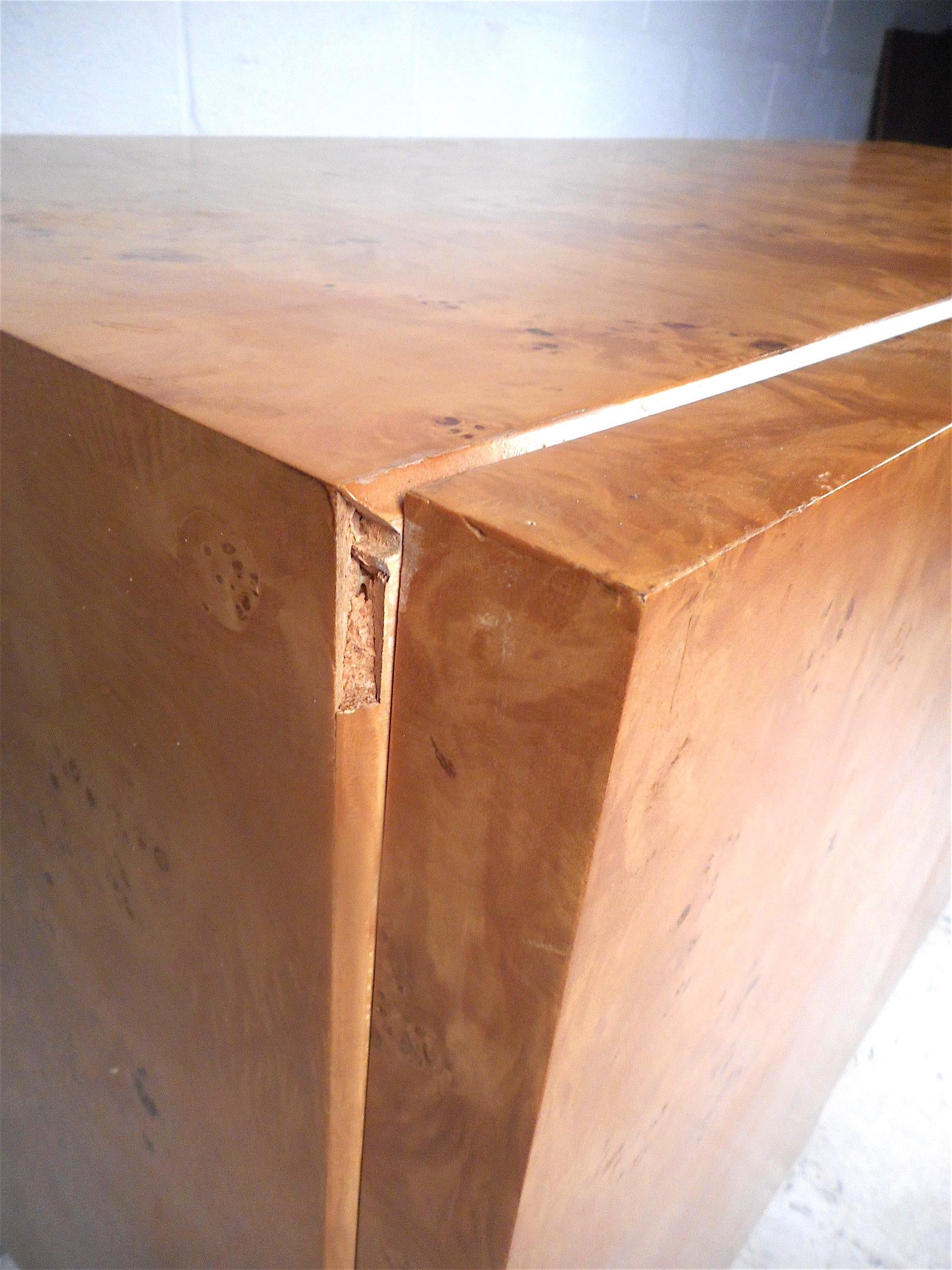 Burl Maple Credenza in the Style of Milo Baughman 4